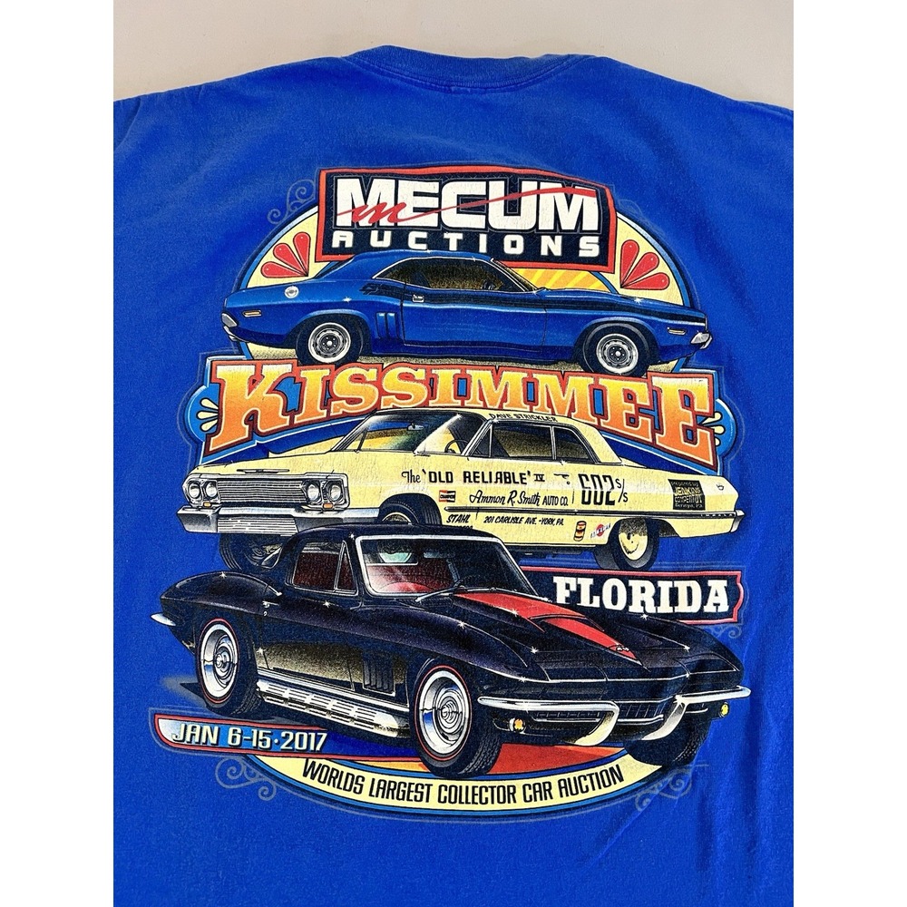 Mecum Auction Florida 2017 Y2K Blue T Shirt Sz XL